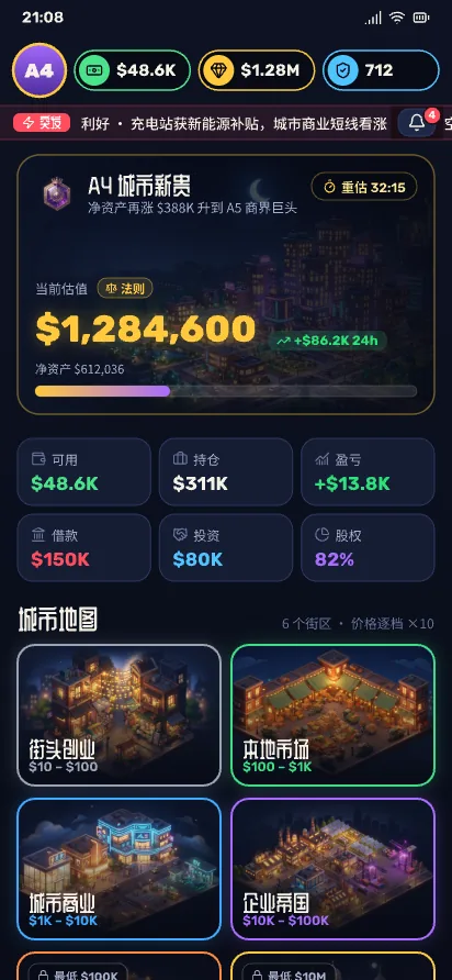 首页:估值、资产和城市地图